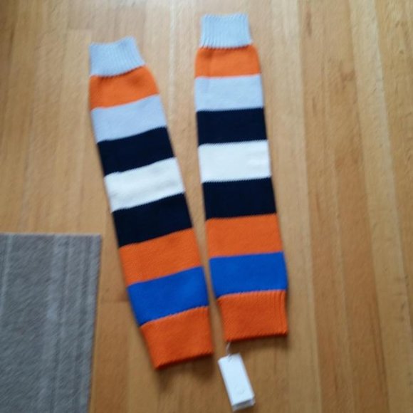 (Nwt) Striped Knit Merino Wool Leg Warmers - Picture 2 of 3